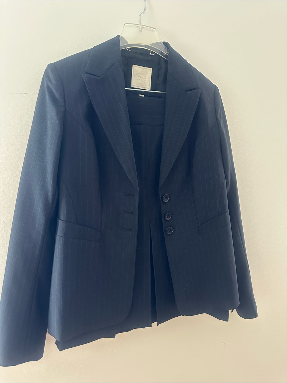 The Limited Navy Pinstripe Blazer (size 6) and Skirt (size 8) set